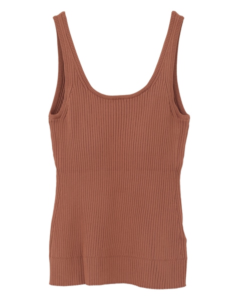 【NICENICE MOMENT/ナイスナイスモーメント】リブニットタンクトップ 詳細画像 ブラウン 1