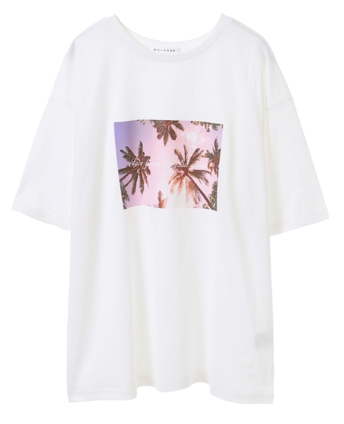 USAコットン天竺接触冷感転写プリントTシャツ(取り扱い店舗限定) 詳細画像 オフホワイト 1