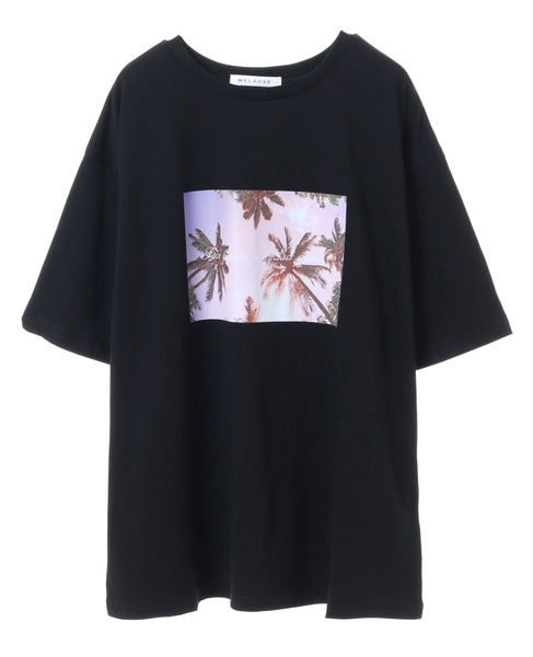 USAコットン天竺接触冷感転写プリントTシャツ(取り扱い店舗限定) 詳細画像 ブラック 1