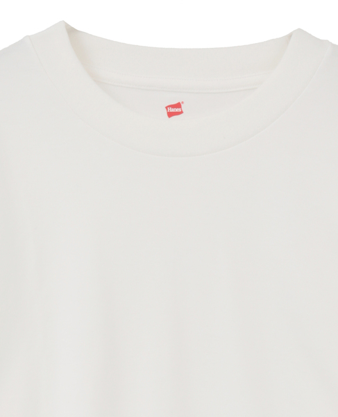 【Hanes/ヘインズ】クルーネックスムースロングスリーブ 詳細画像 ホワイト 3