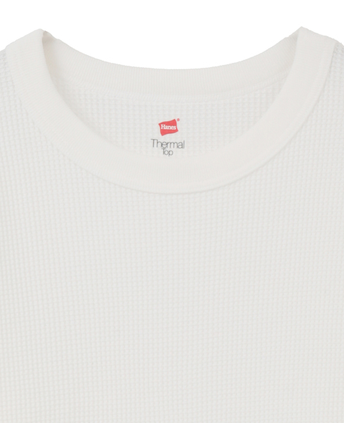 【Hanes/ヘインズ】サーマルトップ クルーネックロングスリーブ 詳細画像 ホワイト 3