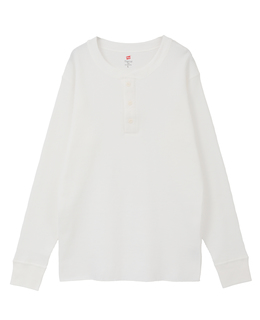 【Hanes/ヘインズ】サーマルトップ ヘンリーネックロングスリーブ