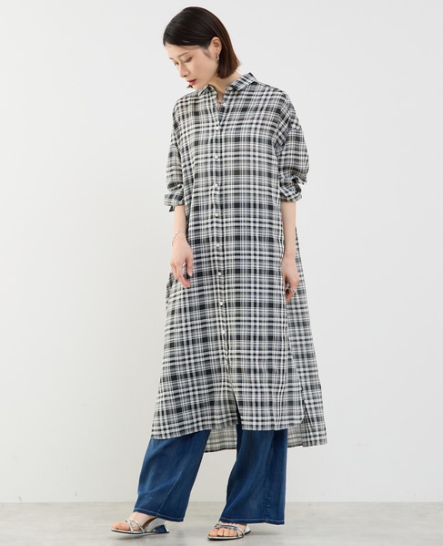 3WAYシャツワンピース 詳細画像 ブラック&times;ホワイト 1