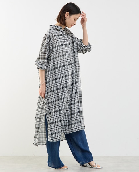 3WAYシャツワンピース 詳細画像 ブラック&times;ホワイト 15