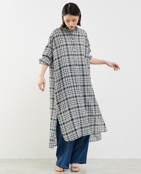 3WAYシャツワンピース 詳細画像 ブラック&times;ホワイト 3