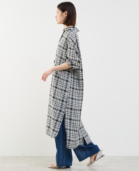 3WAYシャツワンピース 詳細画像 ブラック&times;ホワイト 4