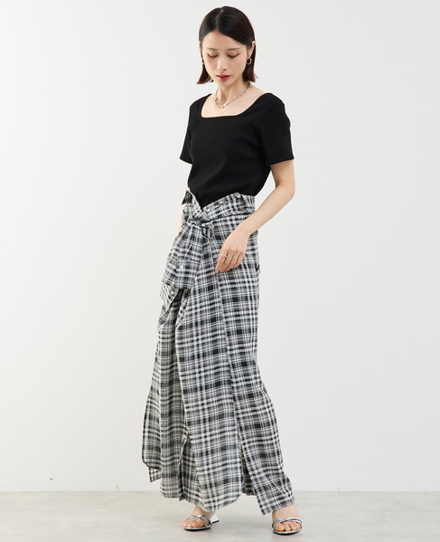 3WAYシャツワンピース 詳細画像 ブラック&times;ホワイト 7