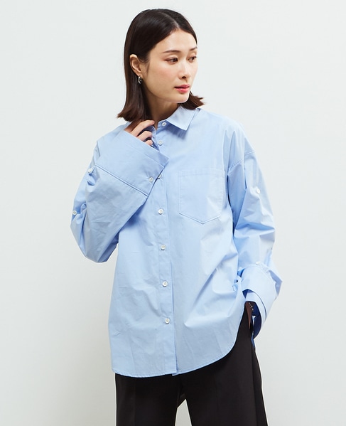 2WAYレイヤードデザインシャツ 詳細画像 ブルー 1