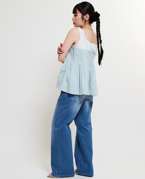 インド綿タックフレアーキャミブラウス 詳細画像 ミント 6