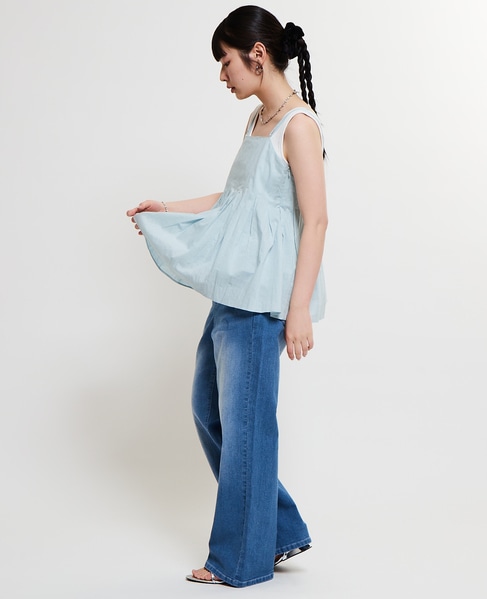インド綿タックフレアーキャミブラウス 詳細画像 ミント 7