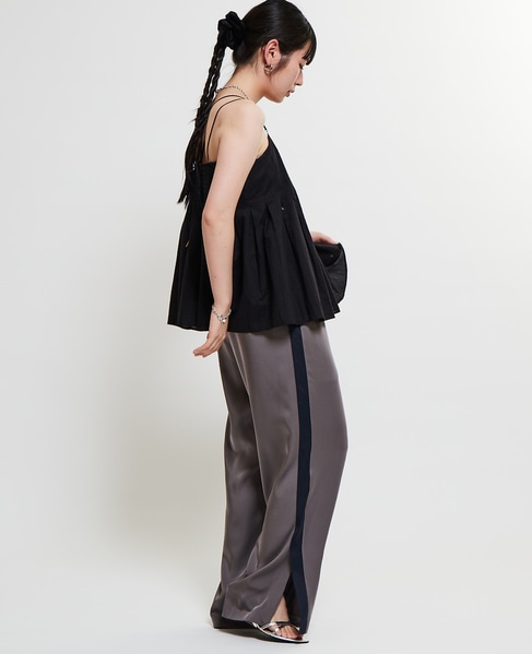 インド綿タックフレアーキャミブラウス 詳細画像 ブラック 11