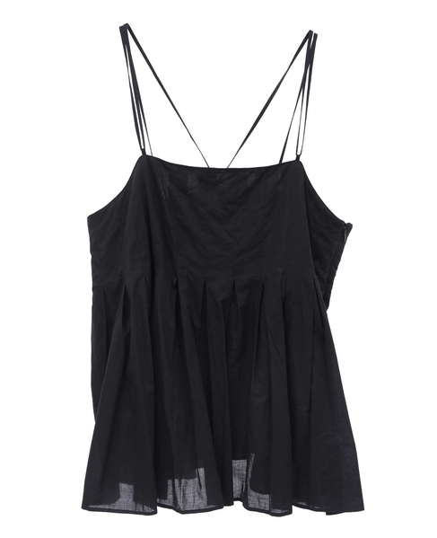 インド綿タックフレアーキャミブラウス 詳細画像 ブラック 13