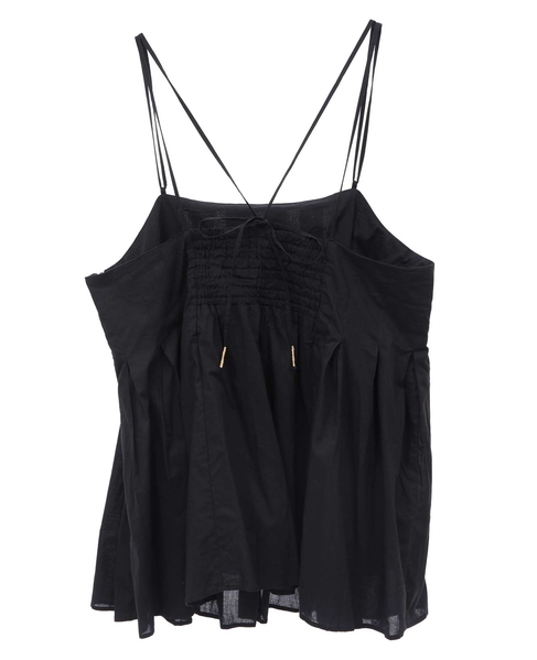 インド綿タックフレアーキャミブラウス 詳細画像 ブラック 14