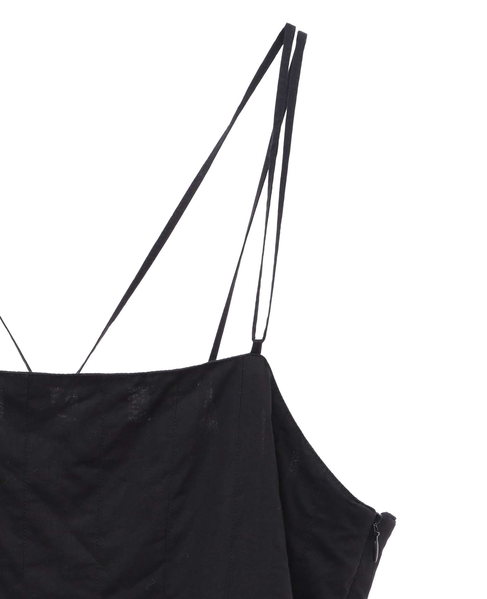 インド綿タックフレアーキャミブラウス 詳細画像 ブラック 16