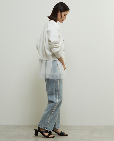 リブ編み前後2WAYニットカーディガン 詳細画像 ホワイト 11