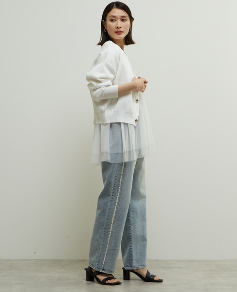 リブ編み前後2WAYニットカーディガン 詳細画像 ホワイト 12