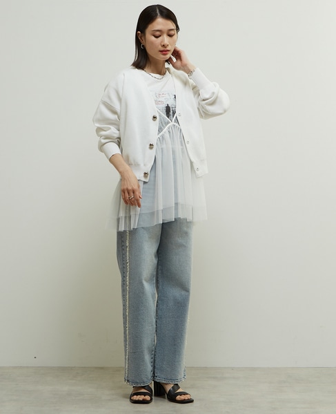 リブ編み前後2WAYニットカーディガン 詳細画像 ホワイト 13