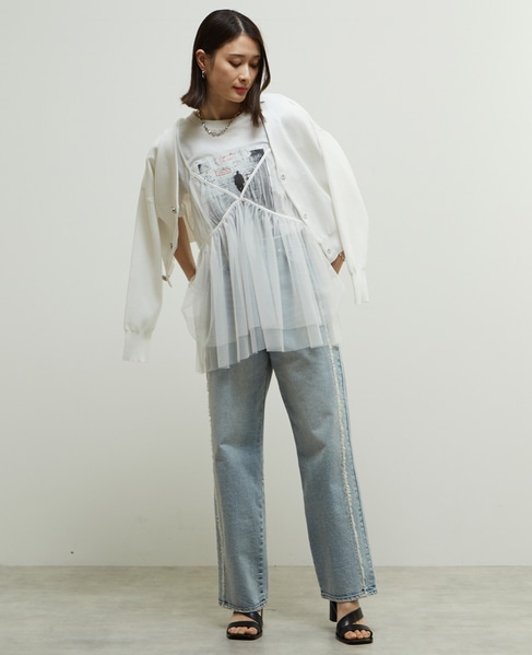 リブ編み前後2WAYニットカーディガン 詳細画像 ホワイト 4