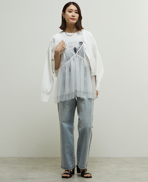 リブ編み前後2WAYニットカーディガン 詳細画像 ホワイト 5