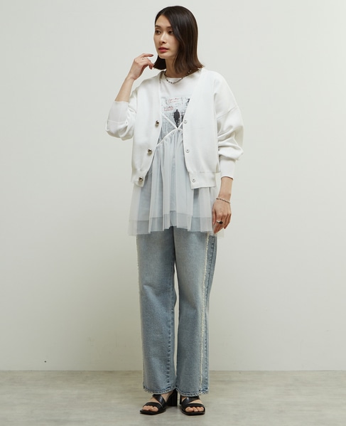 リブ編み前後2WAYニットカーディガン 詳細画像 ホワイト 6