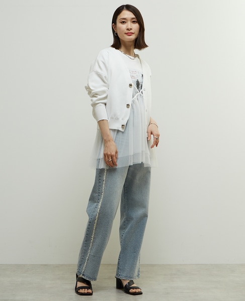 リブ編み前後2WAYニットカーディガン 詳細画像 ホワイト 7