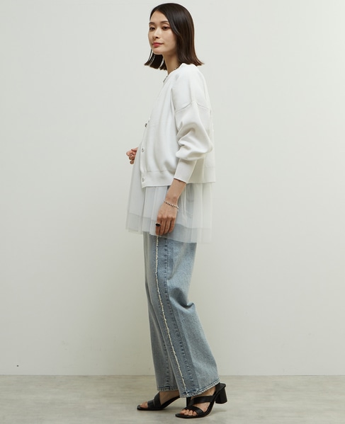 リブ編み前後2WAYニットカーディガン 詳細画像 ホワイト 8