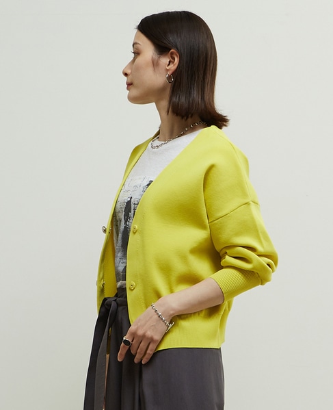 リブ編み前後2WAYニットカーディガン 詳細画像 イエロー系その他 2