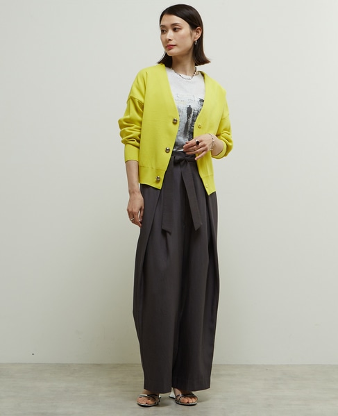 リブ編み前後2WAYニットカーディガン 詳細画像 イエロー系その他 4