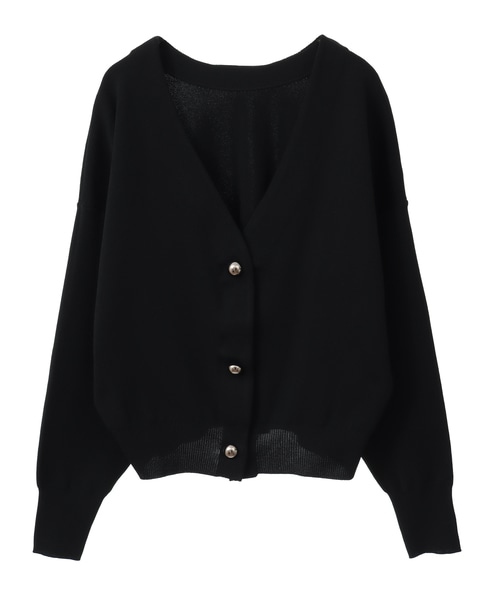 リブ編み前後2WAYニットカーディガン 詳細画像 ブラック 12