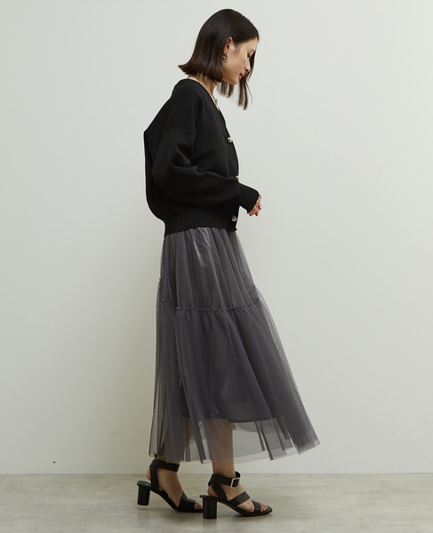 リブ編み前後2WAYニットカーディガン 詳細画像 ブラック 7