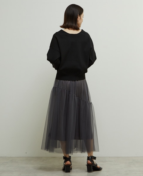 リブ編み前後2WAYニットカーディガン 詳細画像 ブラック 8