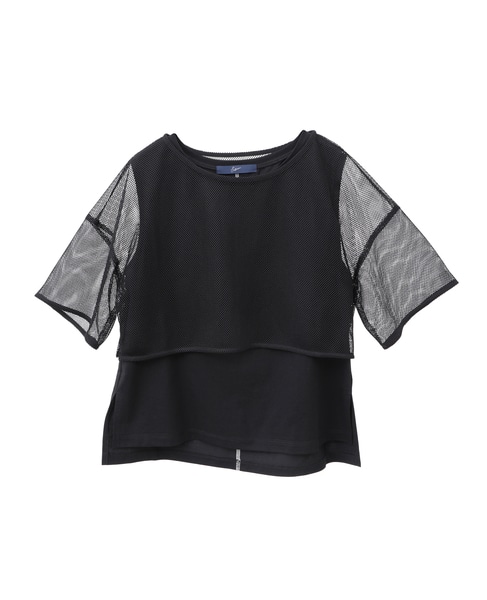 メッシュTシャツ＆タンクトップセットプルオーバー 詳細画像 ブラック 11