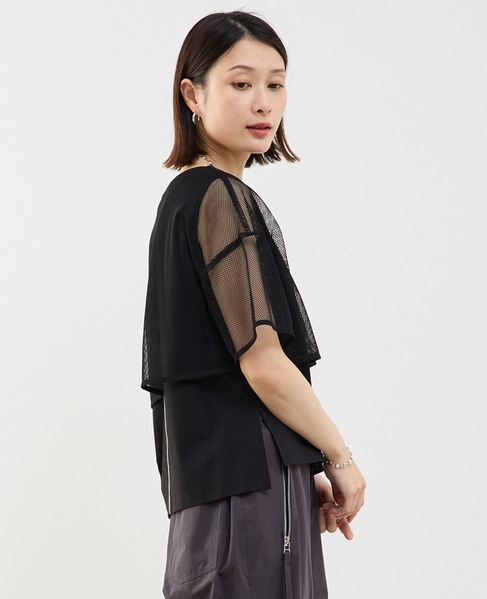 メッシュTシャツ＆タンクトップセットプルオーバー 詳細画像 ブラック 2
