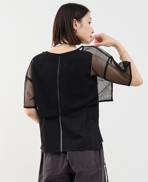 メッシュTシャツ＆タンクトップセットプルオーバー 詳細画像 ブラック 3