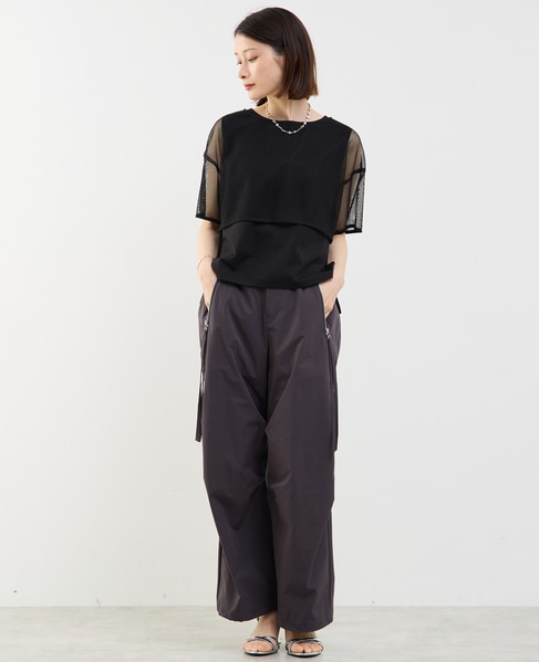 メッシュTシャツ＆タンクトップセットプルオーバー 詳細画像 ブラック 4