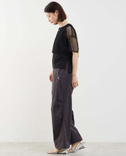 メッシュTシャツ＆タンクトップセットプルオーバー 詳細画像 ブラック 6