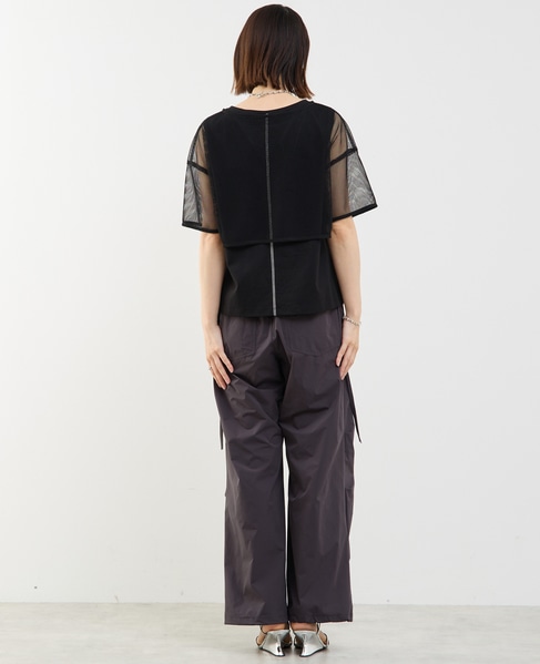 メッシュTシャツ＆タンクトップセットプルオーバー 詳細画像 ブラック 9