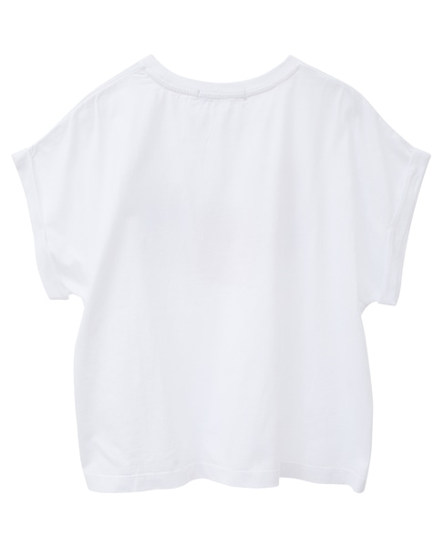 ヴィンテージ風プリント入りフレンチスリーブTシャツ 詳細画像 ホワイト 2