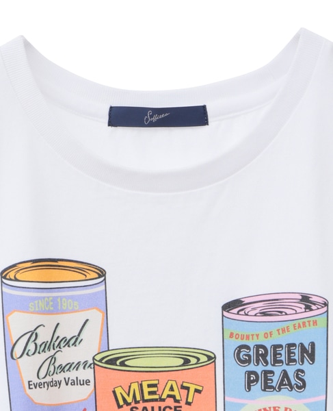 ヴィンテージ風プリント入りフレンチスリーブTシャツ 詳細画像 ホワイト 3