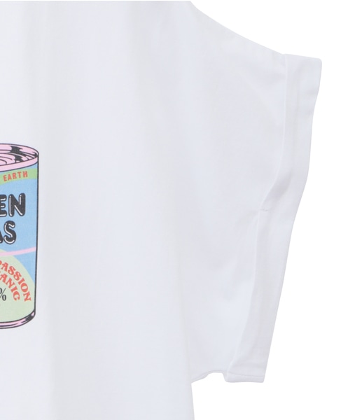 ヴィンテージ風プリント入りフレンチスリーブTシャツ 詳細画像 ホワイト 4