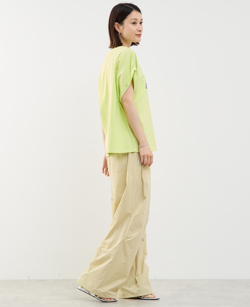 ヴィンテージ風プリント入りフレンチスリーブTシャツ 詳細画像 ライトグリーン 10