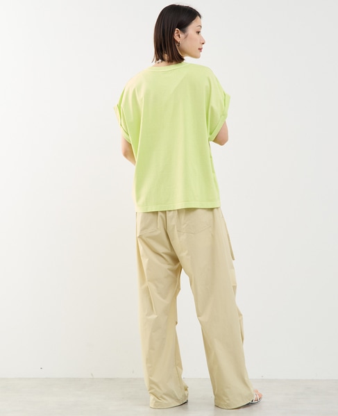 ヴィンテージ風プリント入りフレンチスリーブTシャツ 詳細画像 ライトグリーン 8