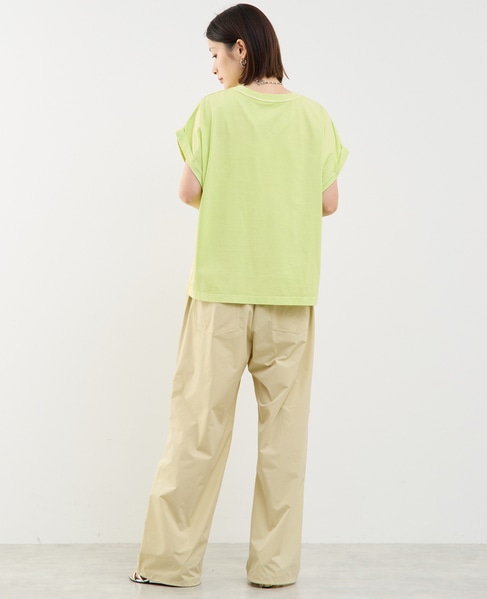 ヴィンテージ風プリント入りフレンチスリーブTシャツ 詳細画像 ライトグリーン 9