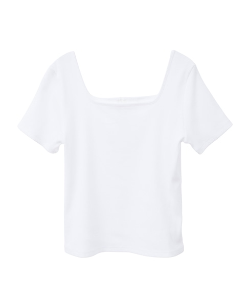 前後2WAYスクエアネックカットソー 詳細画像 ホワイト 11