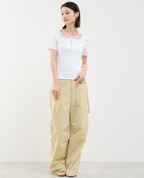 前後2WAYスクエアネックカットソー 詳細画像 ホワイト 4