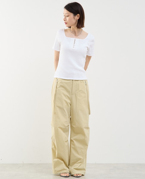 前後2WAYスクエアネックカットソー 詳細画像 ホワイト 7