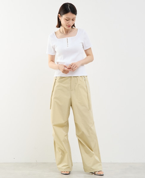 前後2WAYスクエアネックカットソー 詳細画像 ホワイト 9