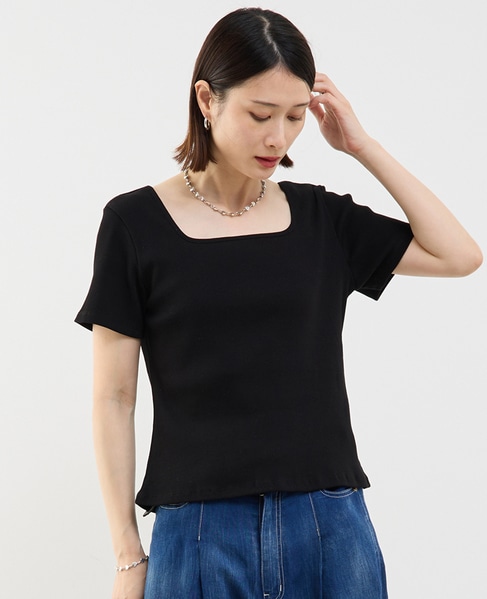 前後2WAYスクエアネックカットソー 詳細画像 ブラック 1