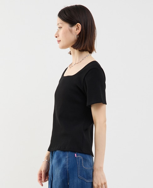 前後2WAYスクエアネックカットソー 詳細画像 ブラック 2