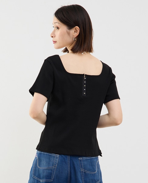 前後2WAYスクエアネックカットソー 詳細画像 ブラック 3